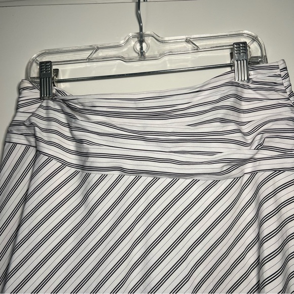 A.L.C. Diller Draped Cotton Midi Skirt asymmetrical black and white stripe - Picture 3 of 11